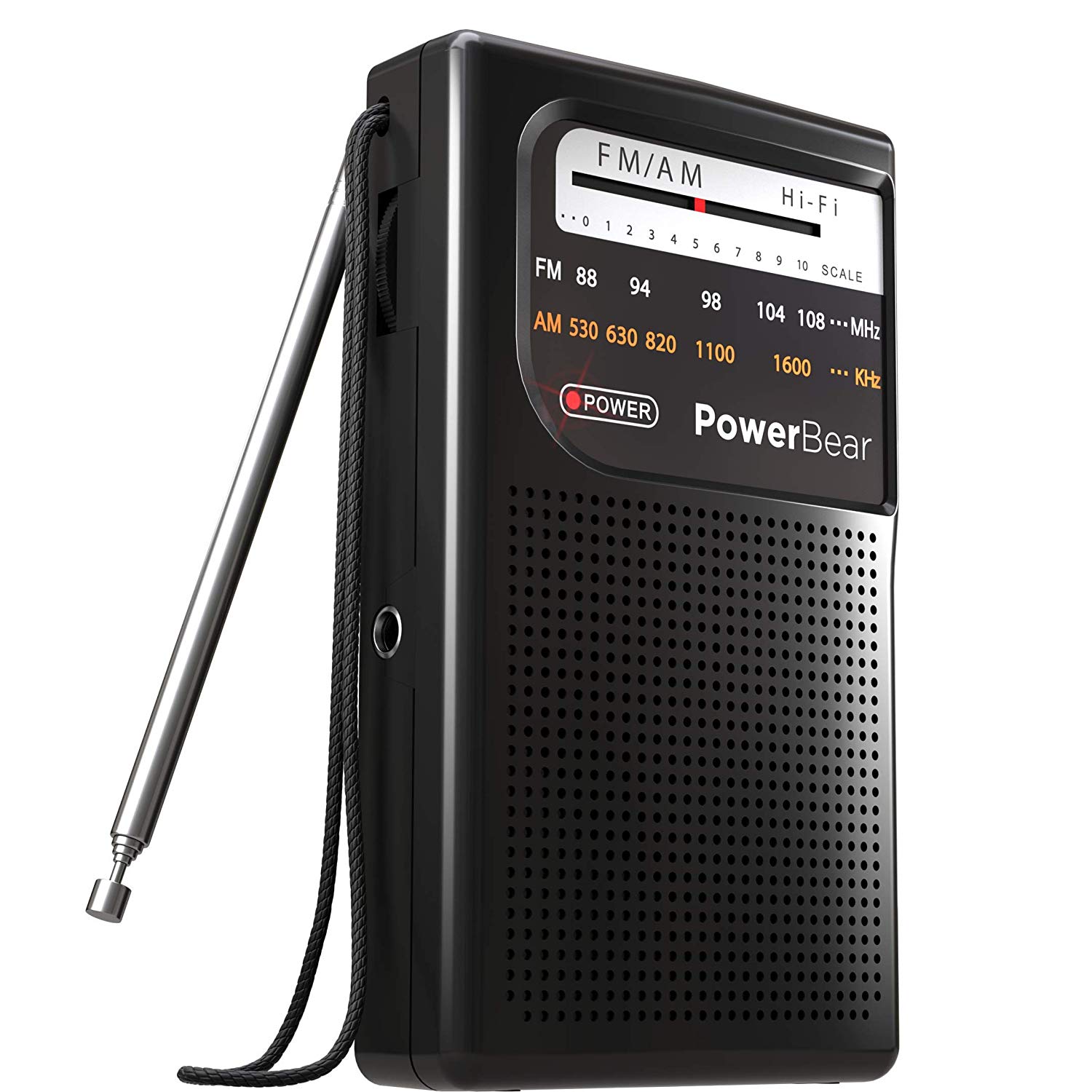 PowerBear AM FM Portable Radio | Long Range, Handheld